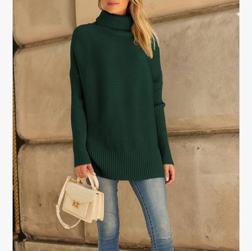 Green Turtleneck Sweater